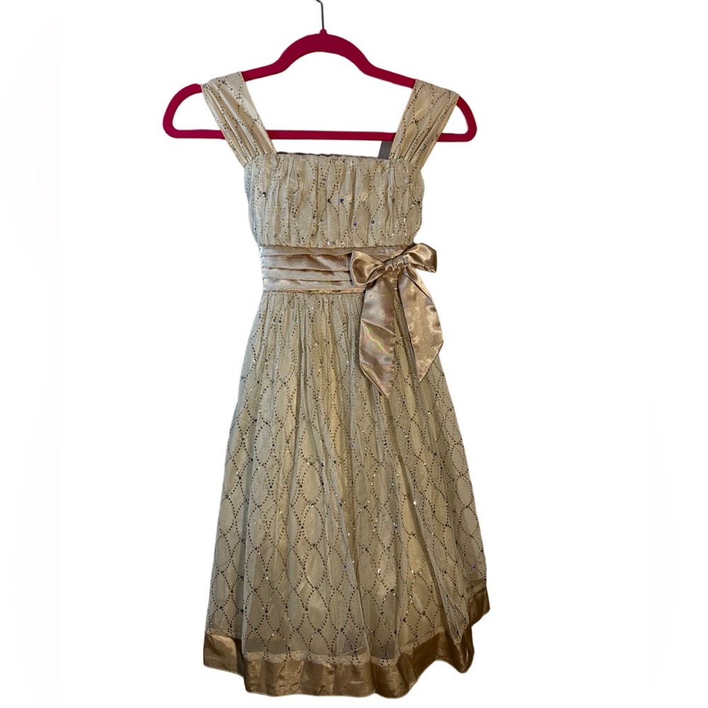 Sequin Satin & Mesh Dress